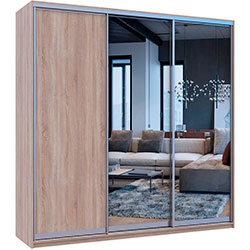 Фото Шафа купе Сіті Лайт 1 ДСП 2 Дзеркала 225х60х225