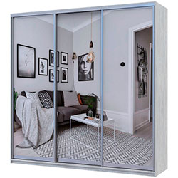 Фото Шафа купе Сіті Лайт 3 Дзеркала 225х60х225