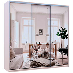 Фото Шафа купе Сіті Лайт 3 Дзеркала 225х60х225