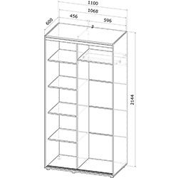 Фото Шафа купе Сігма Слім 2 ДСП 110х60х214.4