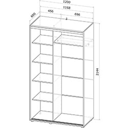 Фото Шафа купе Сігма Слім 2 ДСП 120х60х214.4