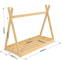 Фото Дитяче ліжко-будиночок Вігвам Лак 80х160