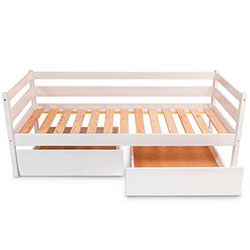 Фото Підліткове ліжко Babyson 1 Біле з шухлядою 80x190