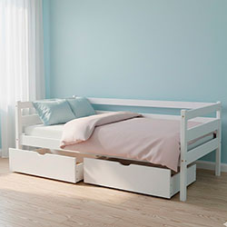 Фото Підліткове ліжко Babyson 1 Біле з шухлядою 80x190