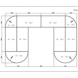 Фото Складаний стіл для конференц-залу ДСП 16 ДМ Сг2Чт2 РТДОм
