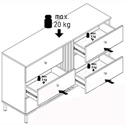 Фото Комод 3Ш+3Ш Тео Антрацит + Артвуд Світлий