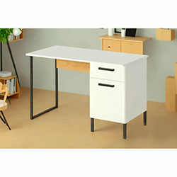 Фото Стіл письмовий 120 Santes / Сантес Білий + Дуб Крафт Золотий