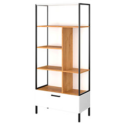 Стелаж 1S Santes / Сантес Білий + Дуб Крафт Золотий