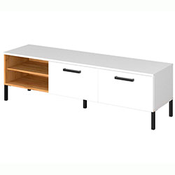 Шафка під ТВ 2К Santes / Сантес Білий + Дуб Крафт Золотий