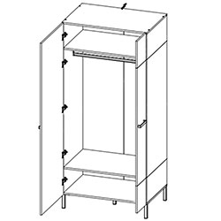 Фото Шафа 2D Santes / Сантес Дуб Крафт Золотий + Антрацит