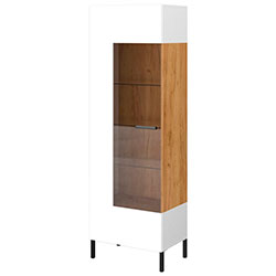 Вітрина висока 1W Santes / Сантес Білий + Дуб Крафт Золотий