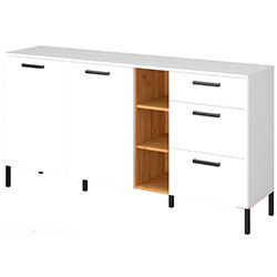 Комод 2D3S Santes / Сантес Білий + Дуб Крафт Золотий