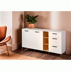 Фото Комод 2D3S Santes / Сантес Білий + Дуб Крафт Золотий