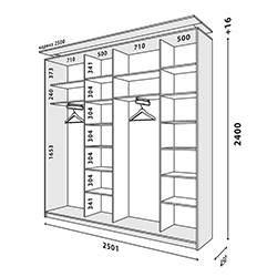 Фото Шафа-купе 2500х450 Loft