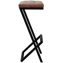 Фото Стілець барний м’який Платан Коричневий + Чорний (4010344)