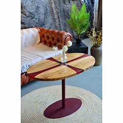 Фото Журнальний стіл Palmarius Мальтійський хрест сорту «Еліпс вишня»