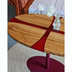 Фото Журнальний стіл Palmarius Мальтійський хрест сорту «Еліпс вишня»