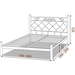 Фото Ліжко Стелла 140x200