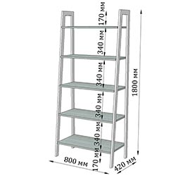 Фото Стелаж 5 поличок Призма Лофт