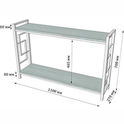 Фото Стелаж 2 полички Лонг Квадро Лофт
