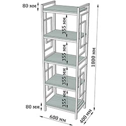 Фото Стелаж 5 поличок Ромбо Лофт