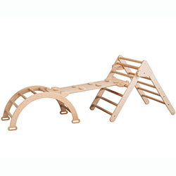 Фото Набір малий з гіркою з камінчиками Натуральне дерево (AADA001)