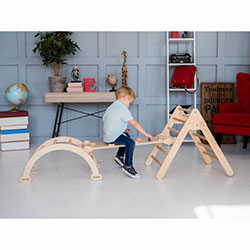 Фото Набір малий з гіркою з камінчиками Натуральне дерево (AADA001)