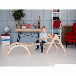 Фото Набір малий з гіркою з камінчиками Натуральне дерево (AADA001)