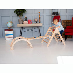 Фото Набір малий з гіркою з камінчиками Натуральне дерево (AADA001)