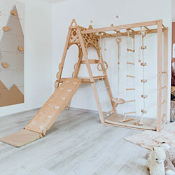 Фото Дитячий ігровий набір 4-в-1 з вігвамом та скеледромом Фісташковий (AAOV001+AAUZ074)