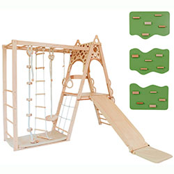 Дитячий ігровий набір 4-в-1 з вігвамом та скеледромом Фісташковий (AAOV001+AAUZ074)