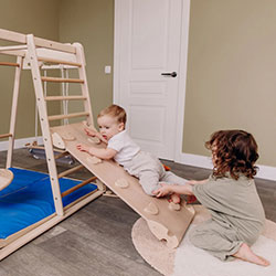 Фото Двостороння гірка натуральне дерево (AAEG001)