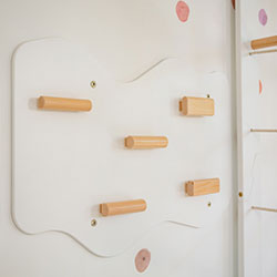 Фото Скеледром для дітей Хмаринка 6 секцій Білий + Натуральне дерево (AAUZ008_1)