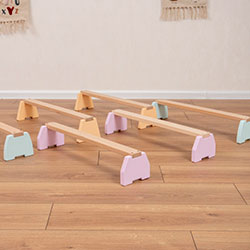 Фото Дитячий балансир Планка 3 шт Натуральний + Пастель (AABX011)