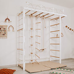 Спортивний комплекс для дому максимальна комплектація Білий + Натуральний (AAOJ008)