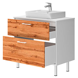 Фото Тумба Afina / Афіна 80 Білий + Дуб Вотан