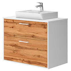 Фото Тумба Afina / Афіна 80 Білий + Дуб Вотан