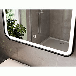 Фото Дзеркало LED Faro прямокутне R4 800*600 FrM-80 Чорне